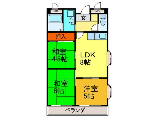 第３大原マンションの物件間取画像